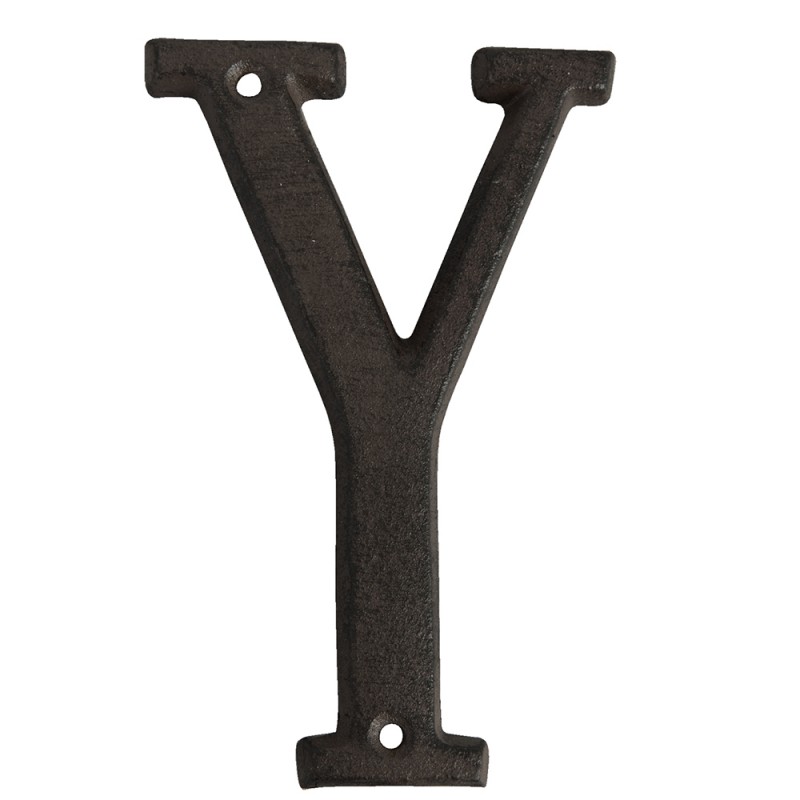 6Y0840-Y IJzeren Letter Y  13 cm Bruin Ijzer Decoratie Letters