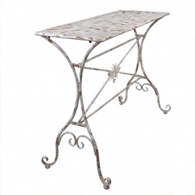 25Y1244 Garden Table 112x50x86 cm White Brown Iron Bee