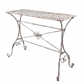 25Y1244 Garden Table 112x50x86 cm White Brown Iron Bee