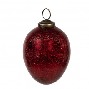 26GL4507 Boule de Noël set de 6 Ø 7/6/5 cm Rouge Verre Décorations d'arbre de Noël