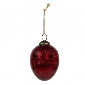 26GL4507 Boule de Noël set de 6 Ø 7/6/5 cm Rouge Verre Décorations d'arbre de Noël