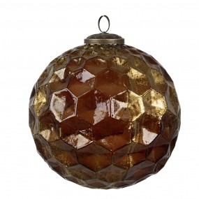 26GL4511 Christmas Bauble Set of 4  Ø 15x15 cm Gold colored Glass Christmas Tree Decorations