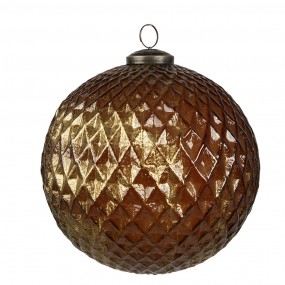 26GL4511 Boule de Noël set de 4  Ø 15x15 cm Couleur or Verre Décorations d'arbre de Noël