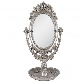262S297 Specchio da tavolo 17x13x30 cm Color argento Plastica Vetro Ovale
