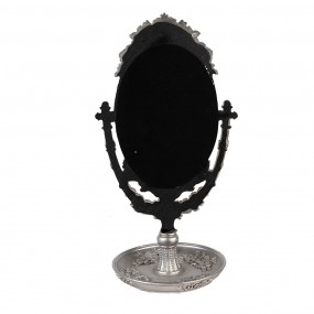 262S297 Specchio da tavolo 17x13x30 cm Color argento Plastica Vetro Ovale