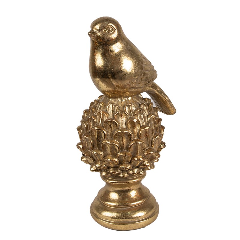 65461 Dekorationsfigur Vogel 22 cm Goldfarbig Kunststoff