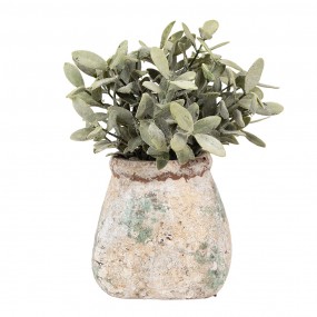 26TE0532M Planter 14x14x13 cm Beige Green Terracotta