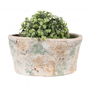 26TE0533M Bloempot 22x13x11 cm Beige Groen Terracotta