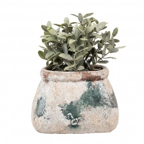 26TE0536M Planter 20x14x13 cm Beige Green Terracotta