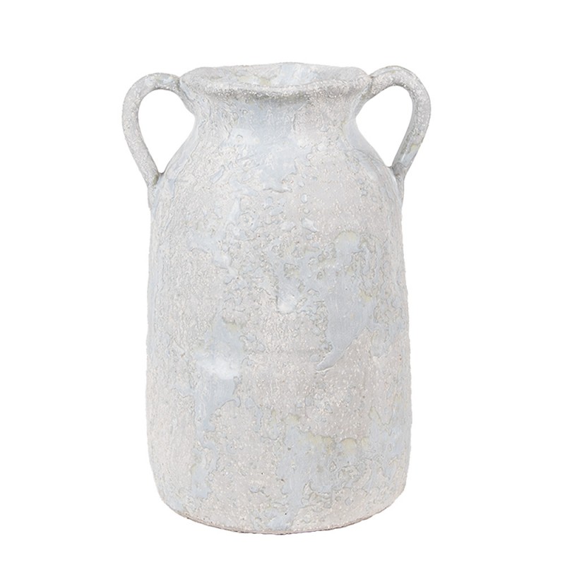 6TE0537S Vase 15x12x20 cm Grau Terrakotta Dekoration Vase