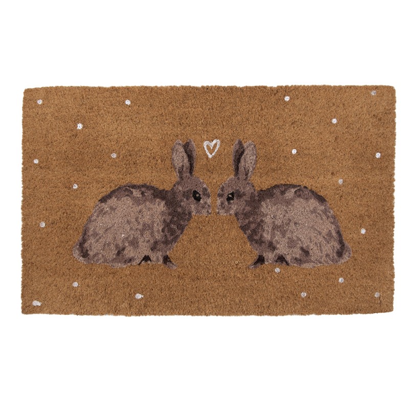 BSLCMC Door Mat 75x45 cm Brown PVS Coconut Fiber Rabbits Coconut Mat