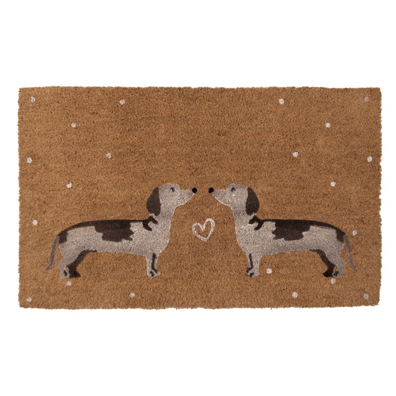 DHLMC Door Mat 75x45 cm Brown PVS Coconut Fiber Dachshunds Coconut Mat