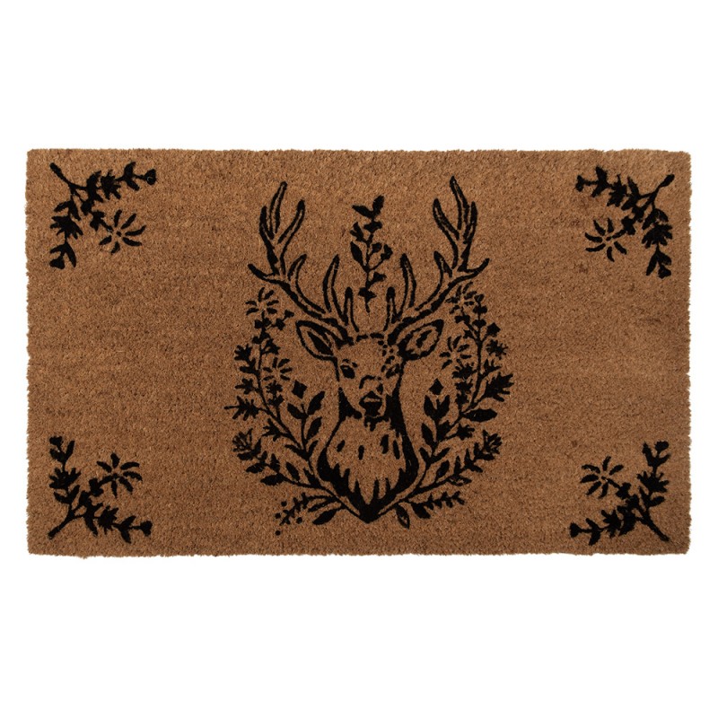 GTWMC Door Mat 75x45 cm Brown PVS Coconut Fiber Deer Coconut Mat