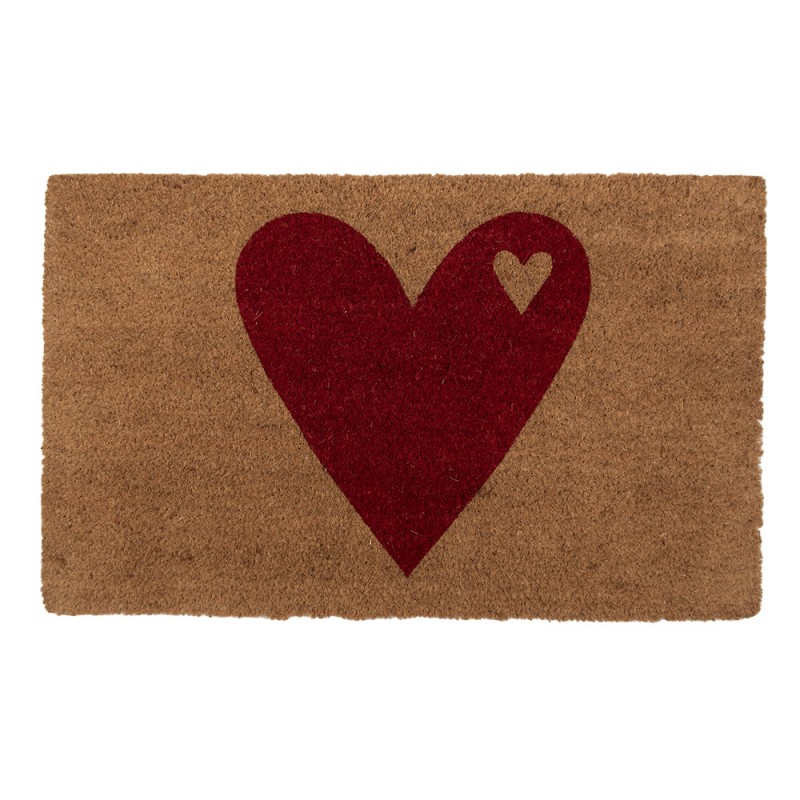 MC255 Door Mat 75x45 cm Brown PVS Coconut Fiber Hearts Coconut Mat