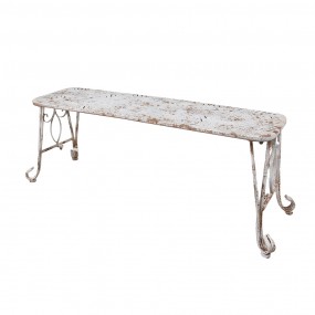 25Y1235 Banc de jardin 117x37x42 cm Blanc Marron Fer