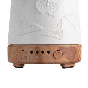 26CE1839 Aroma diffuser Ø 9x17 cm White Porcelain Butterflies