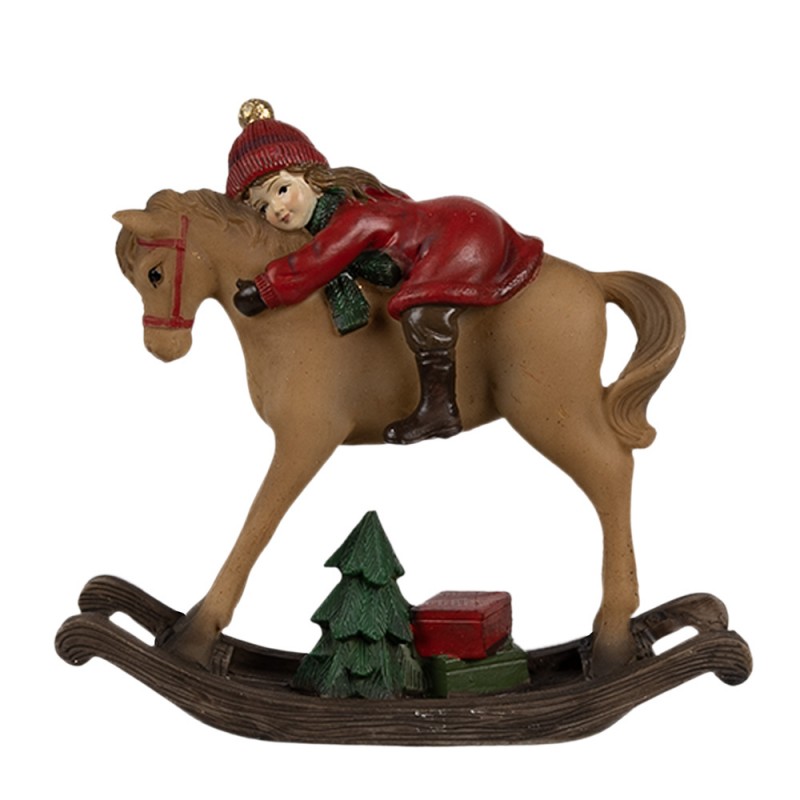 6PR4181 Decorative Figurine Rocking Horse 19x8x26 cm Brown Plastic