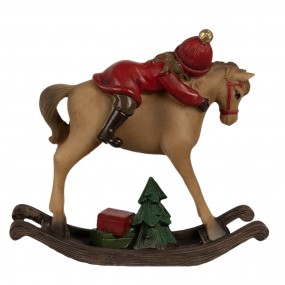 26PR4181 Figurine décorative Cheval à bascule 19x8x26 cm Marron Plastique