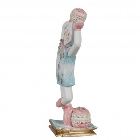 26PR4223 Statuetta decorativa Bambolina Macaron 10 cm Blu Plastica