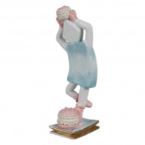 26PR4223 Statuetta decorativa Bambolina Macaron 10 cm Blu Plastica