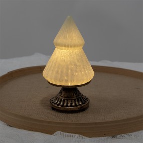 26GL4581 Weihnachtsdekoration mit LED-Beleuchtung Weihnachtsbaum Ø 10x18 cm Grün Glas