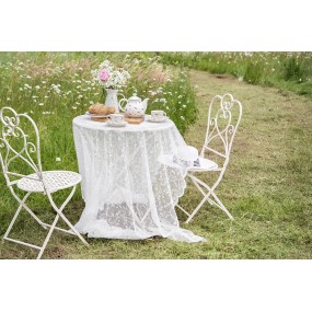 25Y0222 Ensemble bistro Table de bistrot Chaises bistrot set de 3 Ø 70x75  Blanc Fer Ensemble de balcon