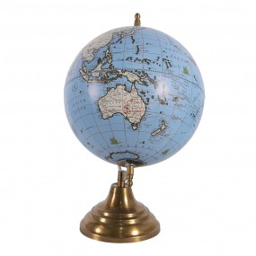 264908 Wereldbol  22x33 cm Blauw Hout Metaal Globe