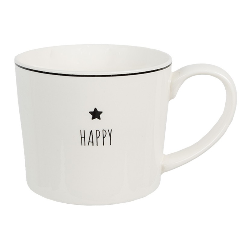 6CEMU0145 Mug 275 ml White Ceramic Star Drinking Cup