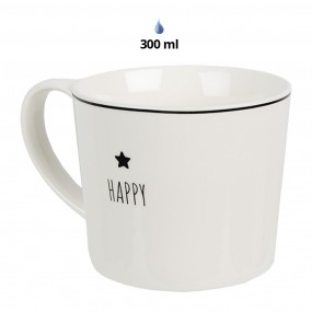 26CEMU0145 Mug 275 ml White Ceramic Star Drinking Cup