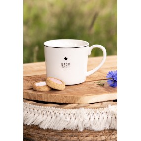 26CEMU0145 Mug 275 ml White Ceramic Star Drinking Cup