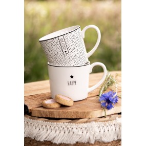 26CEMU0145 Mug 275 ml White Ceramic Star Drinking Cup