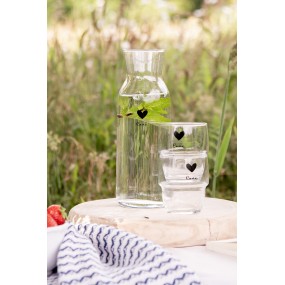 26GL3712 Water Glass 100 ml Glass Heart Drinking Cup