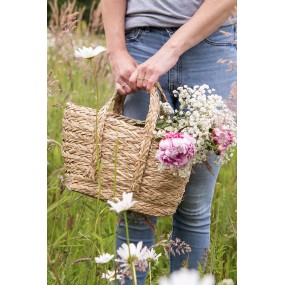 26RO0534 Storage Basket Set of 2 Ø 31 Ø 29 cm Brown Straw Oval Basket