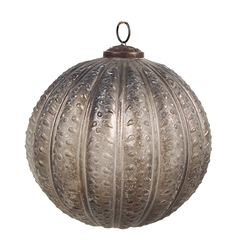 6GL4534L Boule de Noël Ø 20x20 cm  Couleur argent Brun Verre Décorations d'arbre de Noël