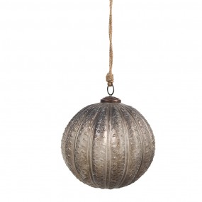 26GL4534L Boule de Noël Ø 20x20 cm  Couleur argent Brun Verre Décorations d'arbre de Noël