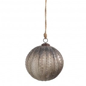 26GL4534M Boule de Noël Ø 15x15 cm  Couleur argent Brun Verre Décorations d'arbre de Noël