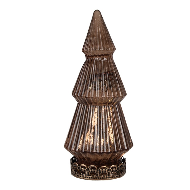 6GL4569KO Christmas Decoration with LED Lighting Christmas Tree Ø 7x16 cm Copper colored Glass