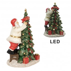 26PR4179 Décoration de Noël avec éclairage LED Père Noël 15x10x22 cm Vert Plastique