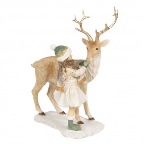 26PR4187 Figure de Noël Fille 17x12x22 Marron Plastique