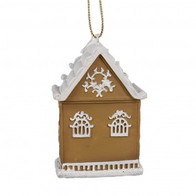 26PR4212 Ornement de Noël Maison en pain d'épices 6x4x9 cm Marron Plastique Maison en pain d'épices