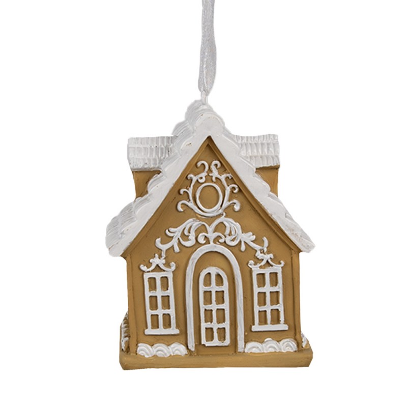 6PR4213 Christmas Ornament Gingerbread house 6x4x7 cm Brown Plastic Gingerbread house