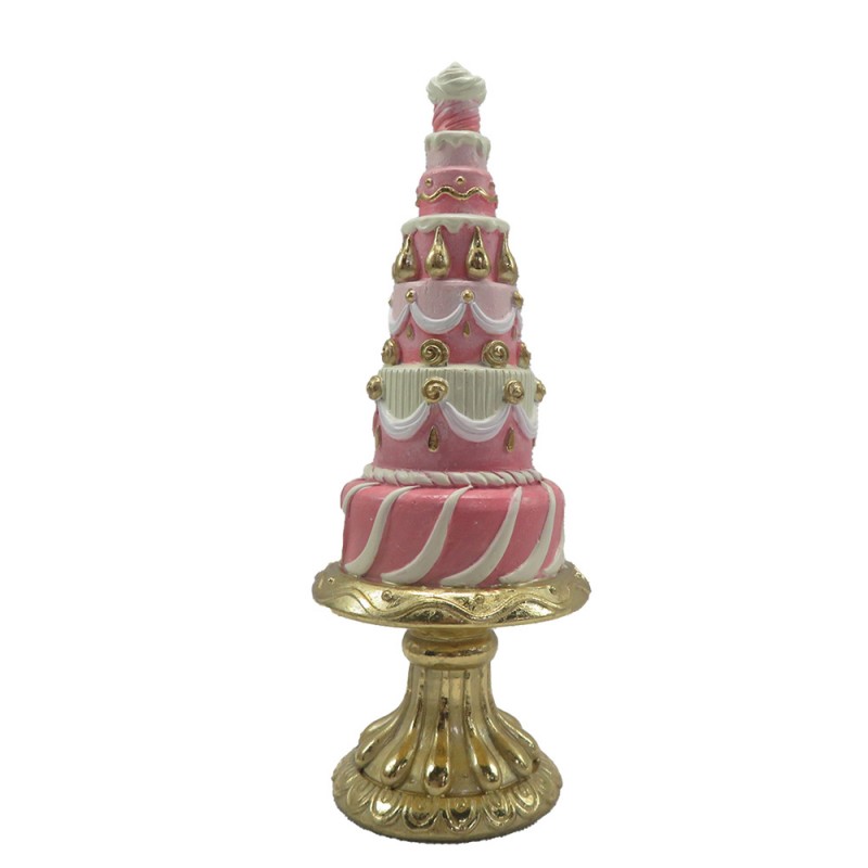 6PR4220 Figurine décorative Gâteau Ø 8x 21 cm Rose Plastique