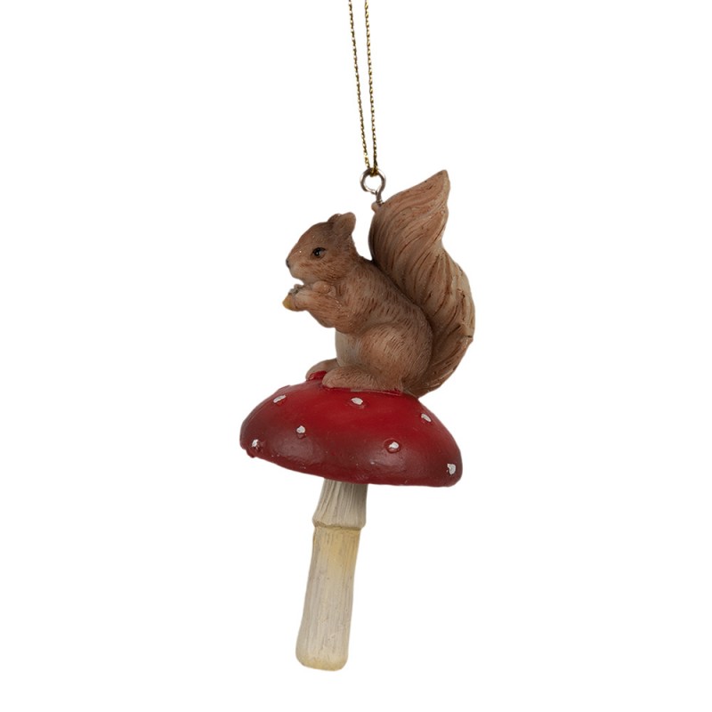 6PR4233 Pendant Squirrel 4x4x9 cm Brown Plastic