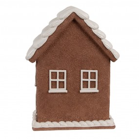 26PR4359 Gingerbread house met LED 17x10x22 cm Bruin Kunststof Peperkoekhuisje