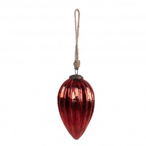 26GL4547M Christmas Bauble Ø 7x11 cm Red Glass Christmas Tree Decorations