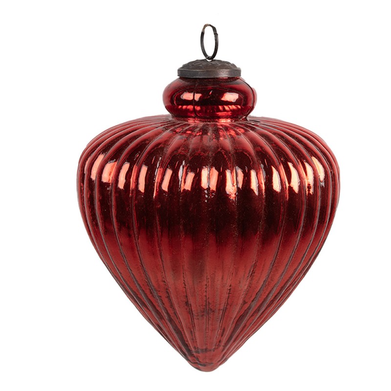 6GL4548XL Boule de Noël Ø 17x20 cm Rouge Verre Décorations d'arbre de Noël