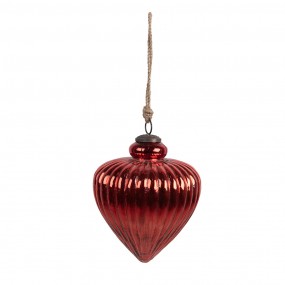 26GL4548XL Boule de Noël Ø 17x20 cm Rouge Verre Décorations d'arbre de Noël