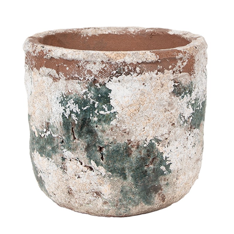 6TE0530M Planter Ø 14x12 cm Beige Green Terracotta