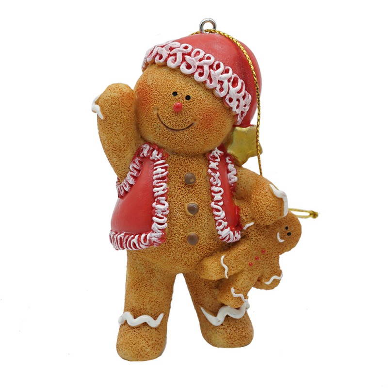 6PR4336 Christmas Ornament Gingerbread man 6x4x9 cm Brown Plastic Christmas Tree Decorations