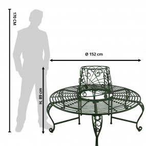 25Y1197 Banc de jardin Ø 152x89 cm Vert Fer Rectangle Banc d'extérieur